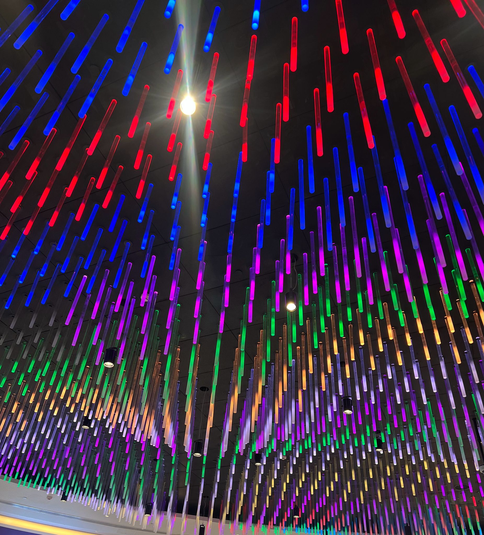 Colourful LED lighting installation